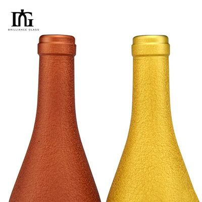 500 ml/750 ml de capacidade garrafa de vinho de vidro de cor fosca personalizada para vinho tinto e licor
