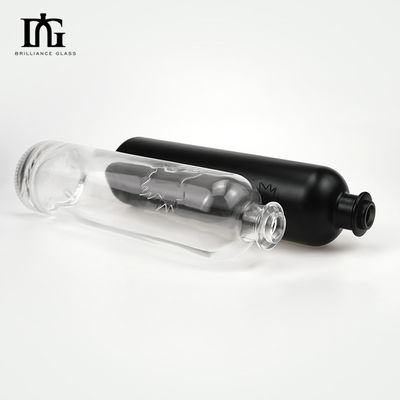 OEM/ODM aceitável 750ml Vodka Liquor garrafa de vidro com tampa de metal e tampa de parafuso de cortiça