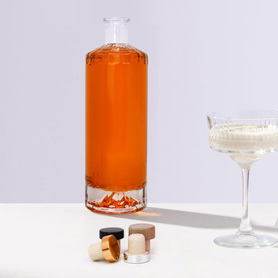 Tipo de vedação Garrafa de vidro quadrada de 750 ml garrafa de vinho para garrafas de licor de design personalizado