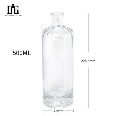 Fornecido gratuitamente garrafas de vidro transparente de 500 ml com rolha de cortiça e fundo grosso