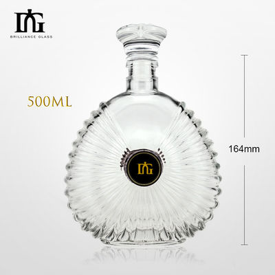 Gravação de superfície Manuseio de garrafas de vidro de 500 ml para bebidas