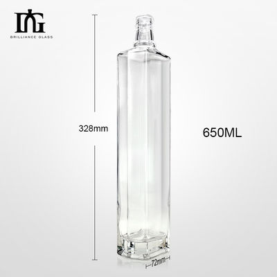 650 ml Creative Whiskey Vodka Garrafas de vidro com cortiça e tampa de parafuso