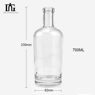 Material do colarinho Vidro 500 ml/700 ml Botões de álcool vazios redondos com rolhas de cortiça