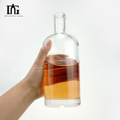 Material do colarinho Vidro 500 ml/700 ml Botões de álcool vazios redondos com rolhas de cortiça