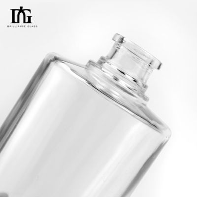 Colar de vidro 500 ml Transparente Redondo Vazio Flint Vidro Liquor Vinho Whisky Vodka Garrafa com tampa de cortiça selada