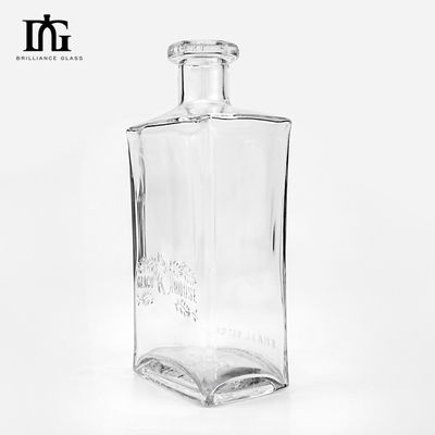 Garrafa de vidro de vodka com cortiça Super Flint 700ml 750ml 1000ml aceitável Logotipo do cliente