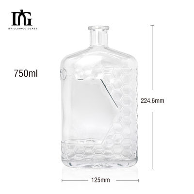 Tipo de tampa Cortiça e parafuso para garrafas de vidro transparente de Gin Rum Vodka 500ml 700ml 750ml