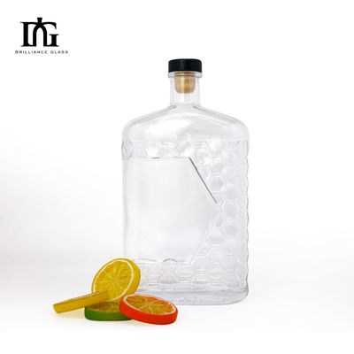 Tipo de tampa Cortiça e parafuso para garrafas de vidro transparente de Gin Rum Vodka 500ml 700ml 750ml