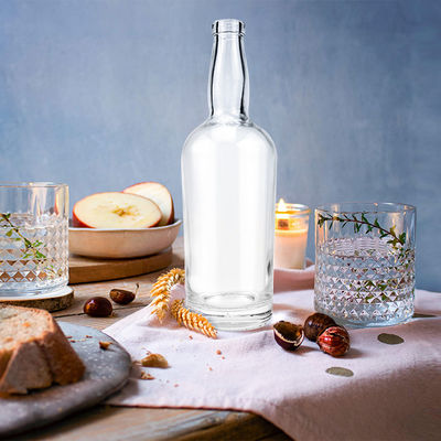 Bebidas carbonatadas 750 ml garrafa de vidro de whisky com cortiça