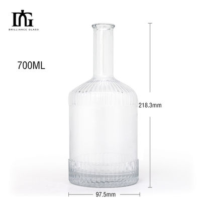 500 ml/700 ml Garrafa de vidro transparente com tampa de parafuso de alta qualidade