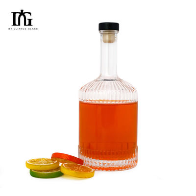 500 ml/700 ml Garrafa de vidro transparente com tampa de parafuso de alta qualidade