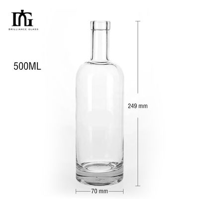 Garrafa de vidro 700ml 500ml Vodka Vinho com impressão de tela personalizada e estampagem a quente