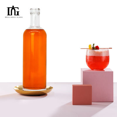 Garrafa de vidro 700ml 500ml Vodka Vinho com impressão de tela personalizada e estampagem a quente