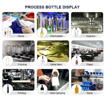 Material do corpo de água mineral Design personalizado Flint Liquor Xo Whisky Brandy Botella de vidro