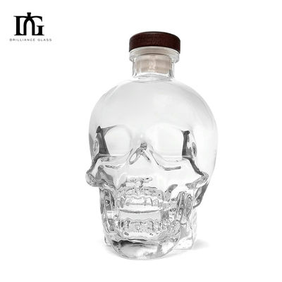 Vidro transparente de forma quadrada de 750 ml Brilliance Luxury Custom Whisky Vodka em garrafa vazia
