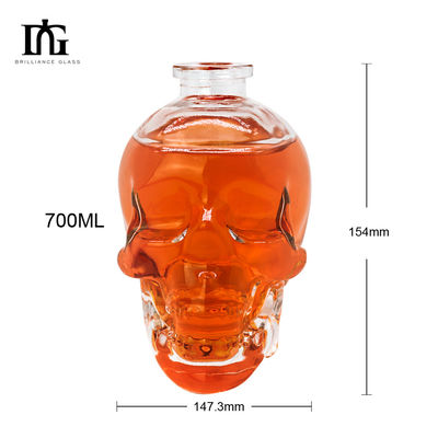 Vidro transparente de forma quadrada de 750 ml Brilliance Luxury Custom Whisky Vodka em garrafa vazia