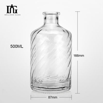 Cola de vidro gravado garrafa de vodka de 500 ml com fundo grosso e design personalizado