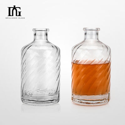 Cola de vidro gravado garrafa de vodka de 500 ml com fundo grosso e design personalizado