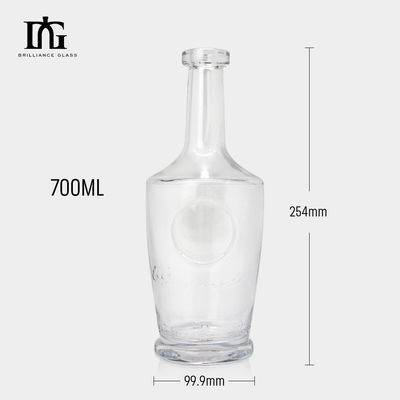 OEM/ODM aceitável 750ml Super Flint Glass Empty Liquor Bottle para Whiskey Gin Vodka