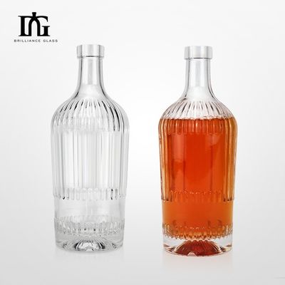 Garrafas de vidro personalizadas de whisky vodka vinho com parafuso de cortiça ambos tipos de tampa