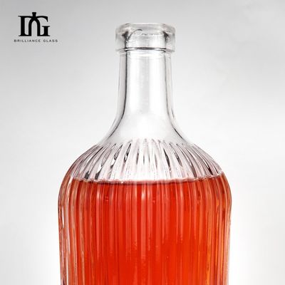 Garrafas de vidro personalizadas de whisky vodka vinho com parafuso de cortiça ambos tipos de tampa