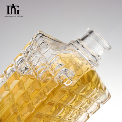 Garrafas de vinho com cortiça de vidro transparente de grãos verticais congelados
