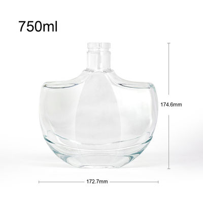 Garrafa de vidro de fundo grosso de 500 ml para whisky rum gin e outros licores