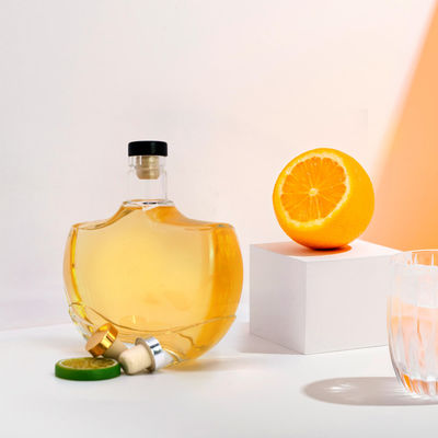 Garrafa de vidro de fundo grosso de 500 ml para whisky rum gin e outros licores