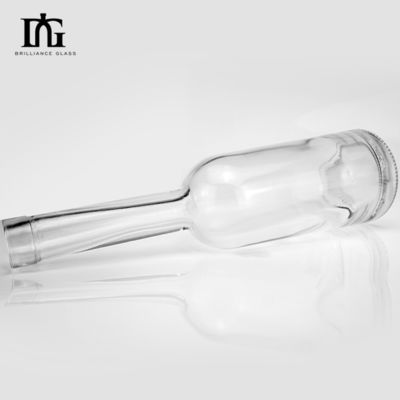 Garrafa de vinho de vidro High Flint Spirit 100ml em forma redonda Lone Neck Vazio com cortiça Custom Made