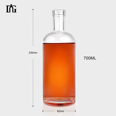 375 ml 500 ml 750 ml 1000 ml Botella de vidro Vodka Spirits Gin com manuseio de superfície gravado
