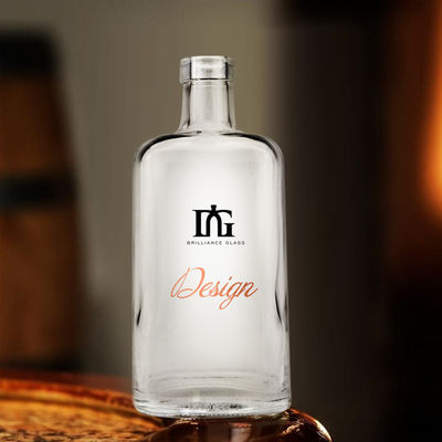 Logotipo personalizado 700ml garrafa de vidro quadrada Ideal para Whisky Brandy Gin Vodka e Mais