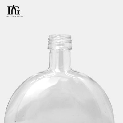 Collar de vidro personalizado Flat Round Square Botella de vinho com rolha e tampa de parafuso 250ml 500ml