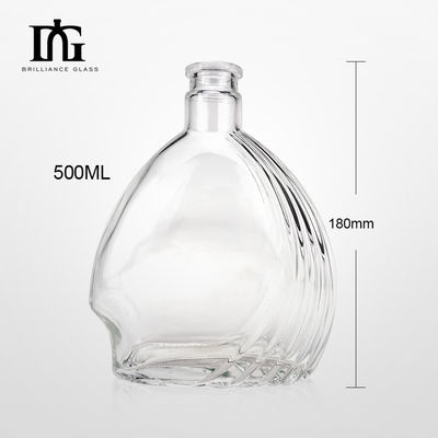 Garrafa de vidro de pedra de 500 ml para licor de design personalizado e tipo de vedação CORK