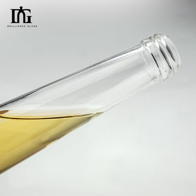 250 ml/375 ml de capacidade Tequila Botella de vidro redonda empilhável para licor Vodka Whiskey Vinho
