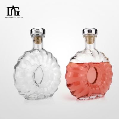Garrafa de vodka de vidro transparente personalizada 700ml com gravura e estampagem a quente