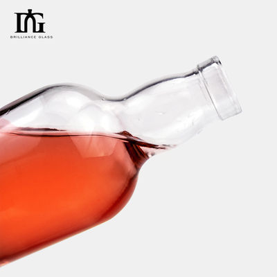 Garrafa de vidro de cristal de uísque curto de 375 ml e 500 ml com estampagem a quente e galvanização