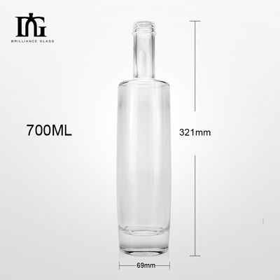 Material de base Vidro Garrafas redondas de vidro personalizadas 500 ml 750 ml para vinho Água de bebida alcoólica