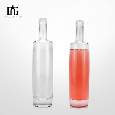 Material de base Vidro Garrafas redondas de vidro personalizadas 500 ml 750 ml para vinho Água de bebida alcoólica