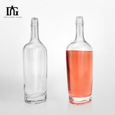 250 ml/500 ml/700 ml/750 ml Botas de vidro personalizadas Vodka Whisky Gin com tampa de parafuso