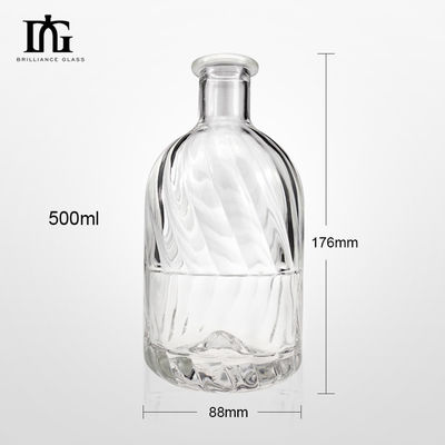 250 ml/500 ml/700 ml/750 ml Capacidade Gravação Superfície de manuseio Garrafa de vidro para Whisky Vodka