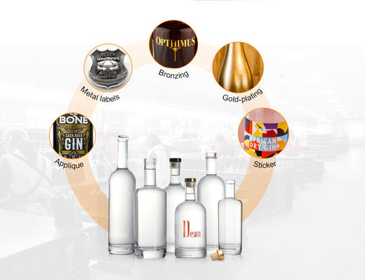 Garrafa de licor de vidro 700 ml 750 ml Gin nórdico Whiskey 500 ml Vodka Spirits Garrafa para vinho