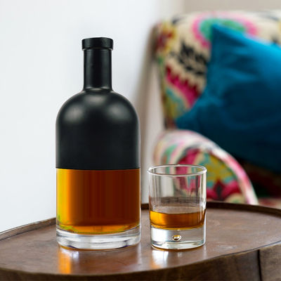 750 ml de garrafa de vinho de vidro preto e fosco ideal para embalagens de champanhe e vinho tinto