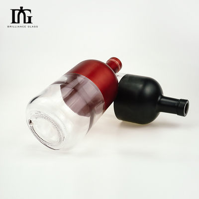 Garrafa de vinho de vidro de 750 ml gravada para fabricantes de champanhe e vinho tinto personalizados