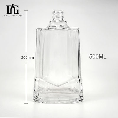 250ml/500ml/700ml/750ml Quadrado garrafa de uísque de licor com cortiça espessura de vidro pesado fundo