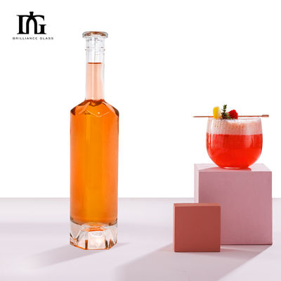 Liquor Vodka 500 ml Whiskey and Wine 750 ml Garrafa de vidro redonda com tipo de vedação CORK