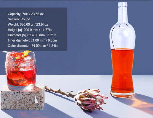 Bebidas carbonatadas Super Flint Custom Spirit Garrafa de vidro com cortiça 500ml Capacidade