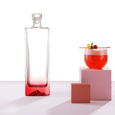 Parafusos de cortiça de ambos os lados Botella de vidro de 750 ml para Flint Gin Vodka Rum Whisky e Brandy