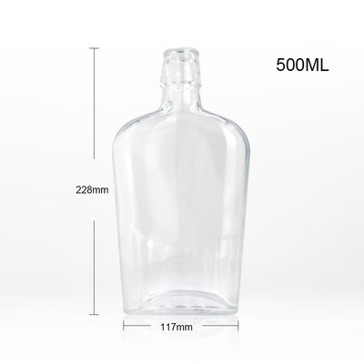 750 ml/1000 ml Garrafa de vidro para bebidas alcoólicas Whisky Rum Gin Tequila Brandy Corcador gravado