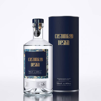 Garrafa de vidro transparente para bebidas alcoólicas Tipo de vedação CORK OEM/ODM Aceitável 700ml