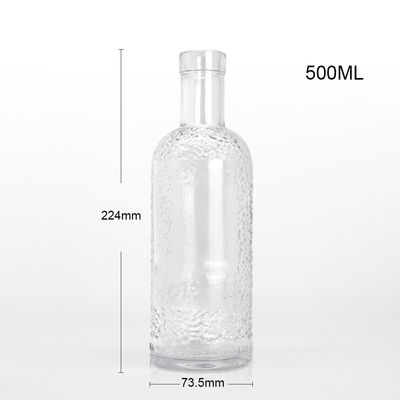 Acid Etch Surface Handling Glass Bottle for Beverages 750 ml Capacidade e transparente